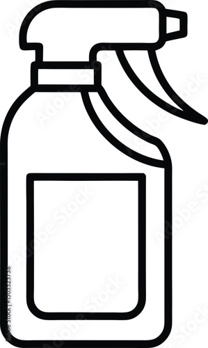 Cleaning spray bottle Vector outline icon, line art style isolated