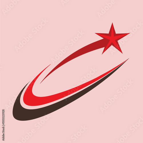 Swoosh Trail Star Logo - Modern Motion Graphic Design photo