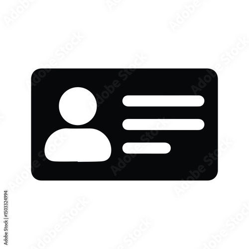 Identity Card Icon. Access Card and License Illustration.
