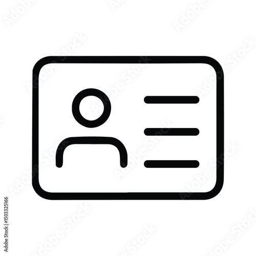 Identity Card Icon. Access Card and License Illustration.