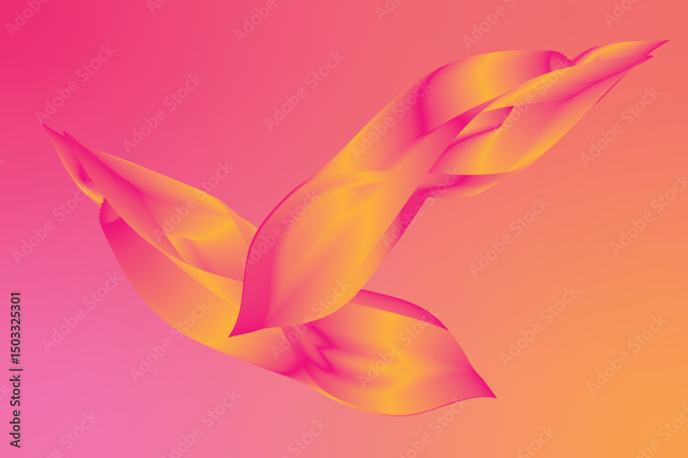 Fototapeta premium abstract pink background with yellow flowers and vector illustrations 