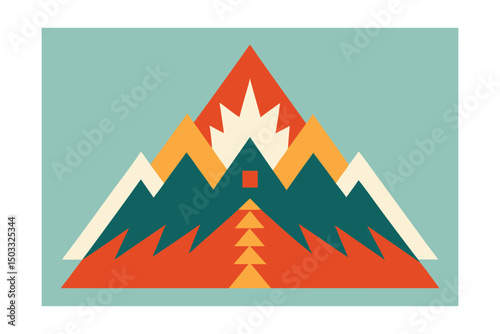 native inspired mountain motif