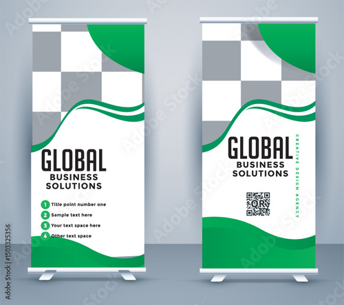 Abstract business conference marketing roll up poster template