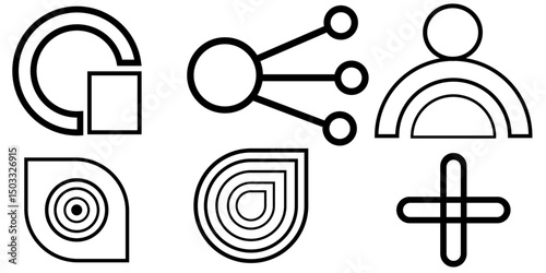  techy icons set vector illustration of an abstract isolated on white background