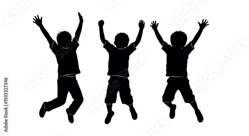 Jumping Children Silhouettes