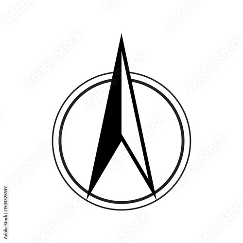 Architectural north arrow and compass outline vector