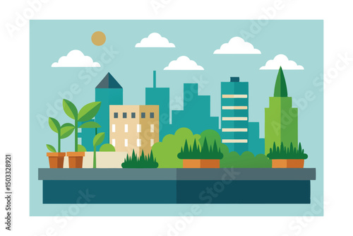 vector illustration of city