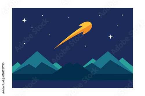 vector illustration of a star-over on a branch