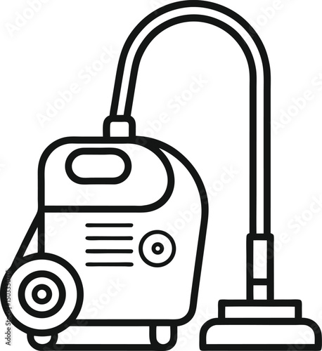 Outline icon of a vacuum cleaner on a transparent background