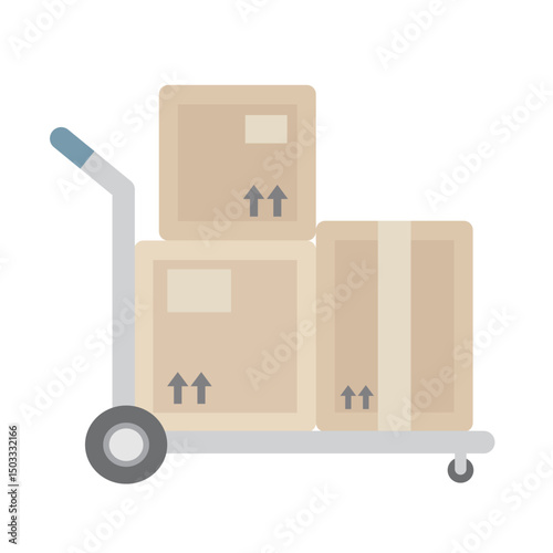 hand truck and boxes