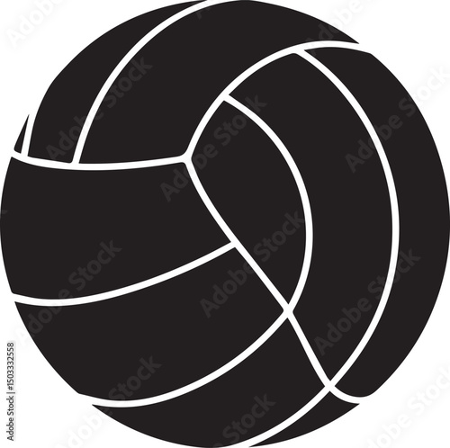 Volleyball Silhouette Black Vector | Illustration Vector Format