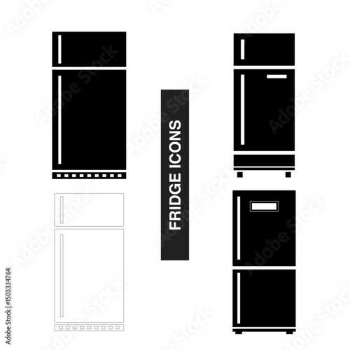 refrigerator, Fridge icon symbol and sign. Electronic equipment line art silhouette vector illustration.