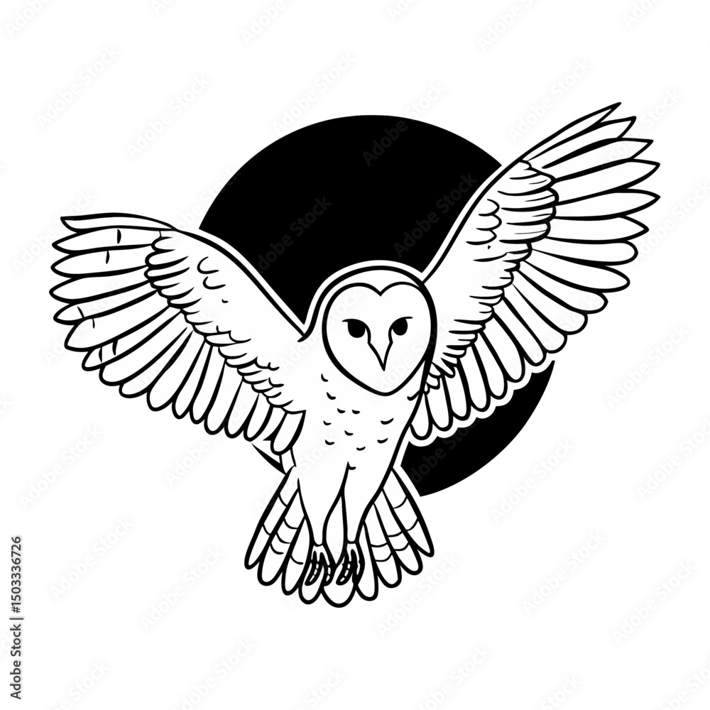Obraz premium barn owl silhouette (11)
