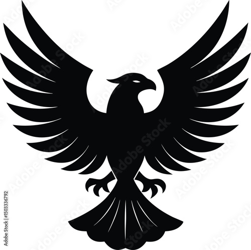 Eagle with outstretched wings in a flying vector illustration