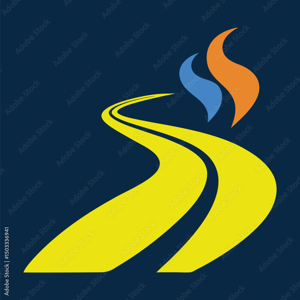 Logotipo de Estrada com Fumaça