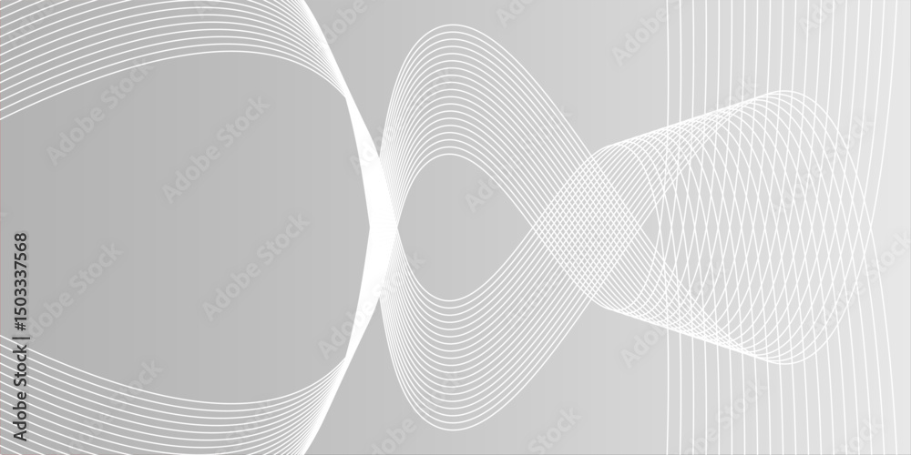 Fototapeta premium Abstract smooth lines on gray background with text