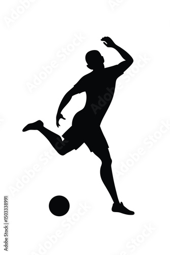 Man Sprinting in Athletic Gear Silhouette