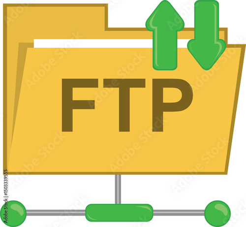 vector illustration icon transfer computer folder file FTP system software