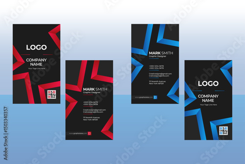 Corporate creative and abstract Business Card design. Business Card  template design set with graphic elements, space for clip image background, perfect for creative professional business.
