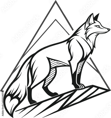 vector illustration of a fox