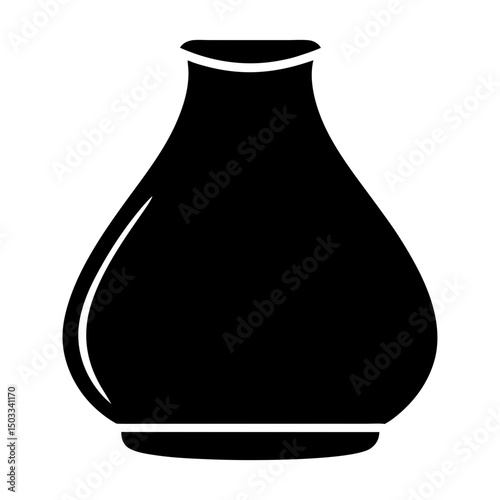 Monochrome Silhouette of a Classic Vase Design with Elegant Curves