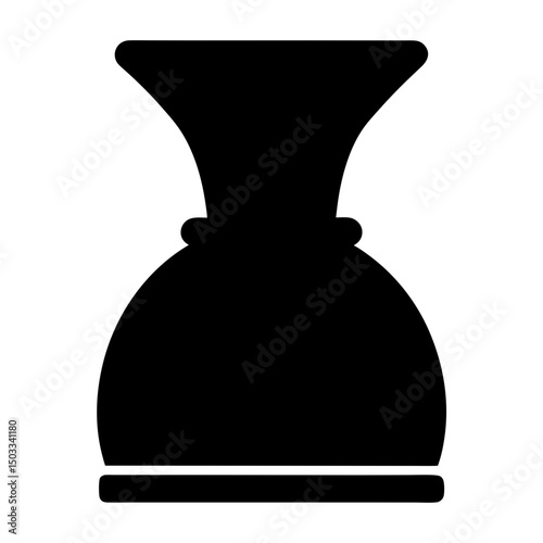 Elegant black vase silhouette with a rounded body and a tapered neck