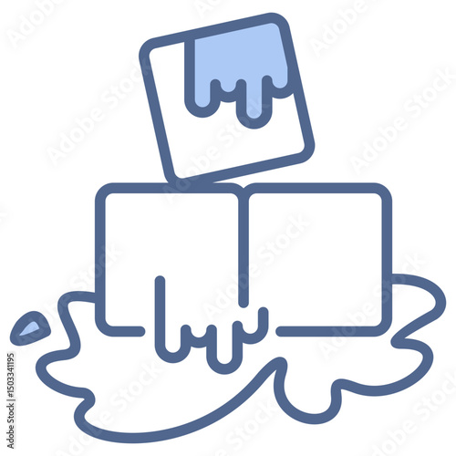 Ice Cube Blue Icon