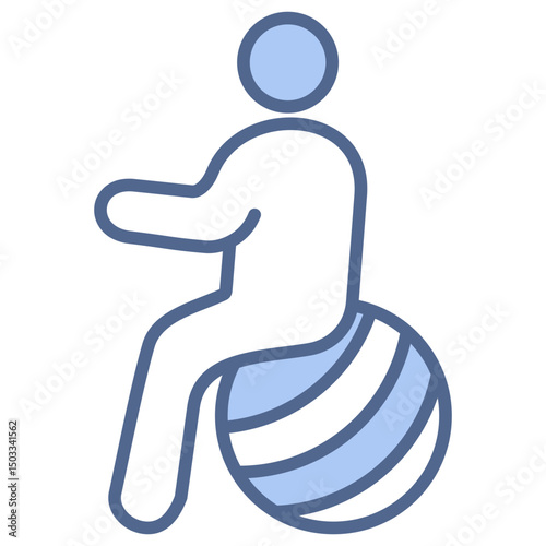Yoga Ball Blue Icon