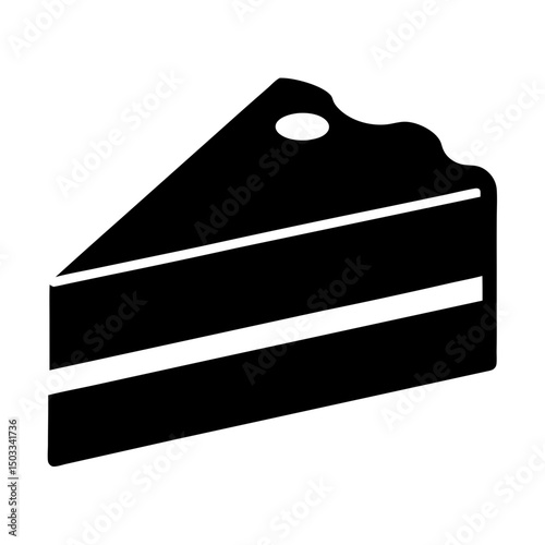 A delicious looking black and white slice of cake vector illustration