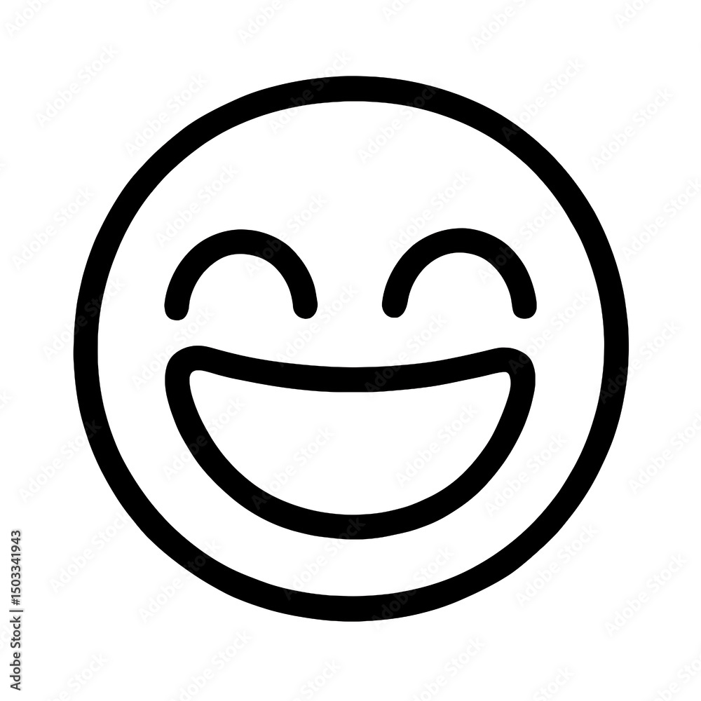 Obraz premium Happiness Emoji Icon for Fun Social Media Posts, Bold line