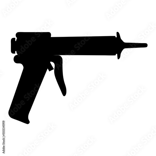 Silhouette of a caulking gun tool, a tool used for sealing gaps