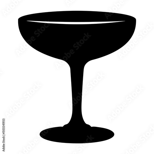 Elegant and minimalist silhouette of a coupe glass, perfect for cocktails