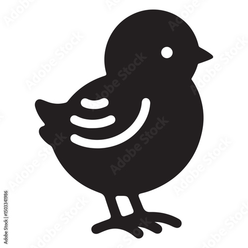 Cute Baby Chick Silhouette Vector