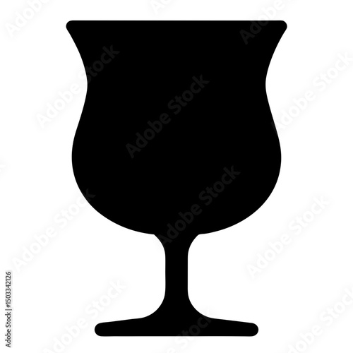 Silhouette of a tulip style glass with a stem and foot design