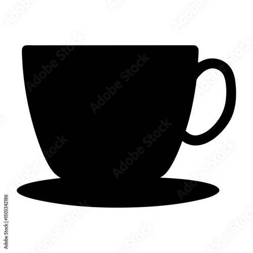 A silhouette of a classic teacup and saucer, a comforting image
