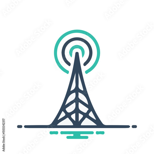 radio tower isolated on white modern