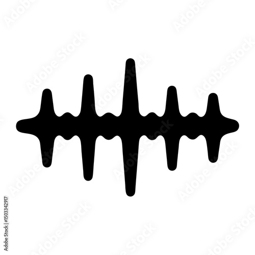 Stylized representation of a sound wave in black and white style