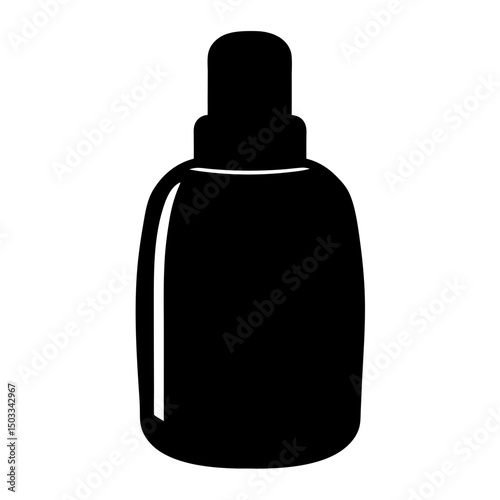 Silhouette of a bottle with a dropper applicator for serums or oils
