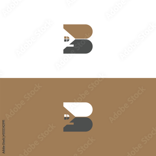 Real Estate Logo. Abstract Elegant Gold Letter B. Home Logo With Alphabet B. Creative Elegant Gold Logos Vector 