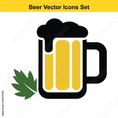 Beer mug icon vector illustration graphic design element
