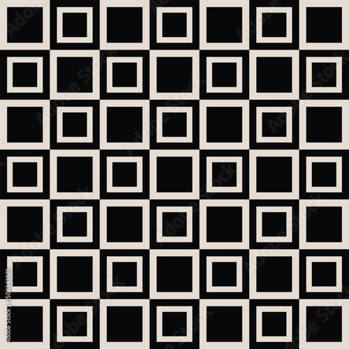 Black and white square pattern vector. Graphical illustration for a unique wall decor, textiles and interior design.