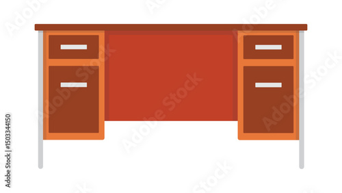 wooden cabinet isolated on white