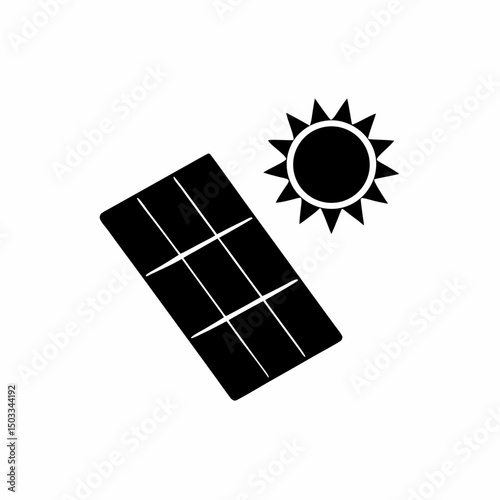 creative and simple minimal details Outline solar energy battery sun icon sign vector