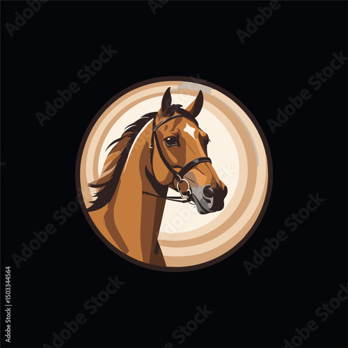 Horse head design, for screen printing, brooches and pins or also for logos