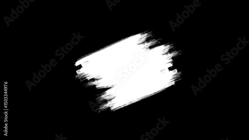 White hand-drawn grunge brush texture animation. Ink brush paint stroke white stock animation with paint splash. Watercolor retro art vintage abstract background.
