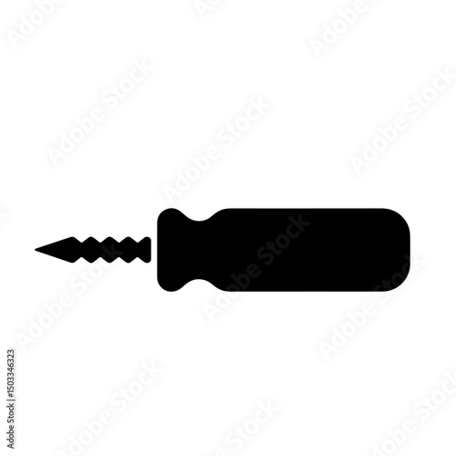 A black silhouette illustration of a screwdriver.