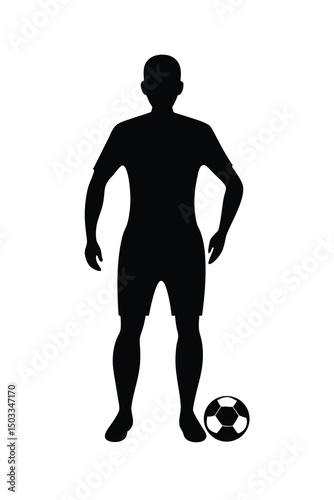 Sportsman Holding Ball Silhouette
