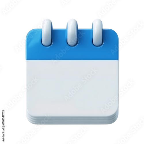 3d render of a blue and white calendar icon isolated on transparent background