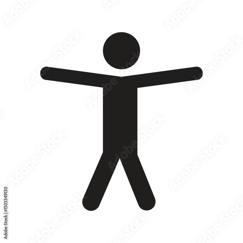 man with arms raised, accessibility sign icon
