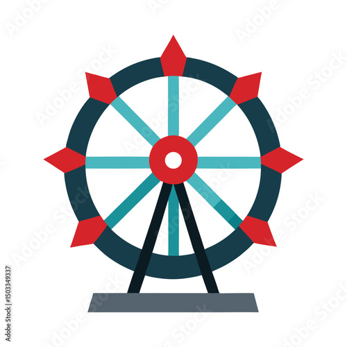 Ferris wheel fairground attraction vector on white background